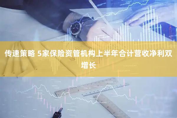 传速策略 5家保险资管机构上半年合计营收净利双增长