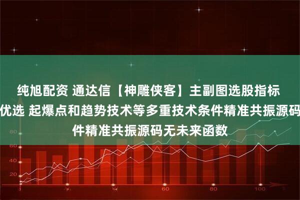 纯旭配资 通达信【神雕侠客】主副图选股指标 过主力资金优选 起爆点和趋势技术等多重技术条件精准共振源码无未来函数